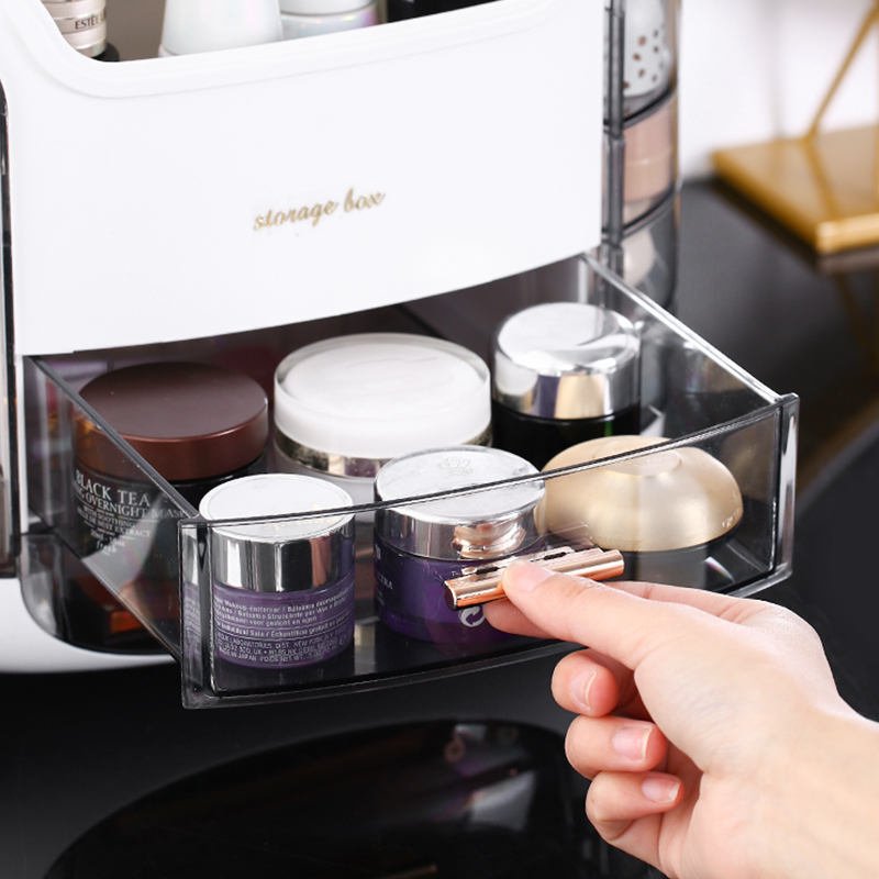 Wholesale Luxury Makeup Organizer Drawer Big Make up Cosmetics Storage Box for Jewelry Skincare Plastic