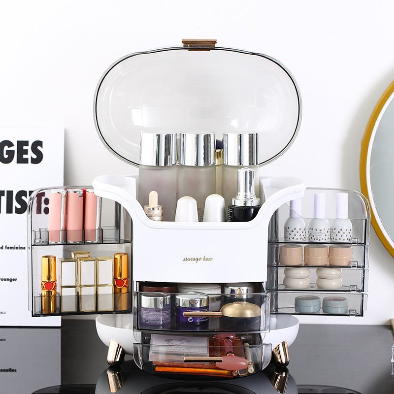 Wholesale Luxury Makeup Organizer Drawer Big Make up Cosmetics Storage Box for Jewelry Skincare Plastic