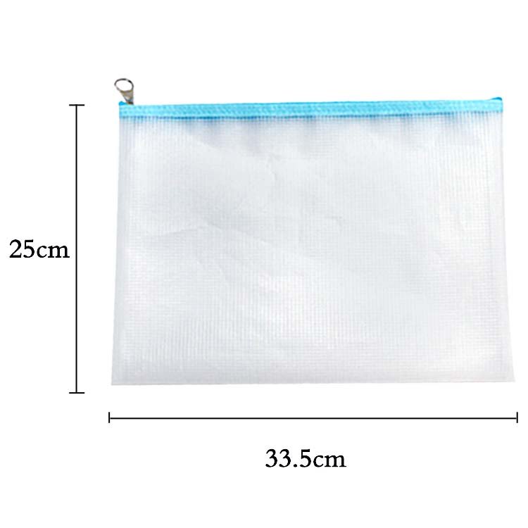 Lowest Prices School Office Waterproof Zipper Plastic Pouch Custom Logo A3 A4 A5 EVA Mesh File Document Bag