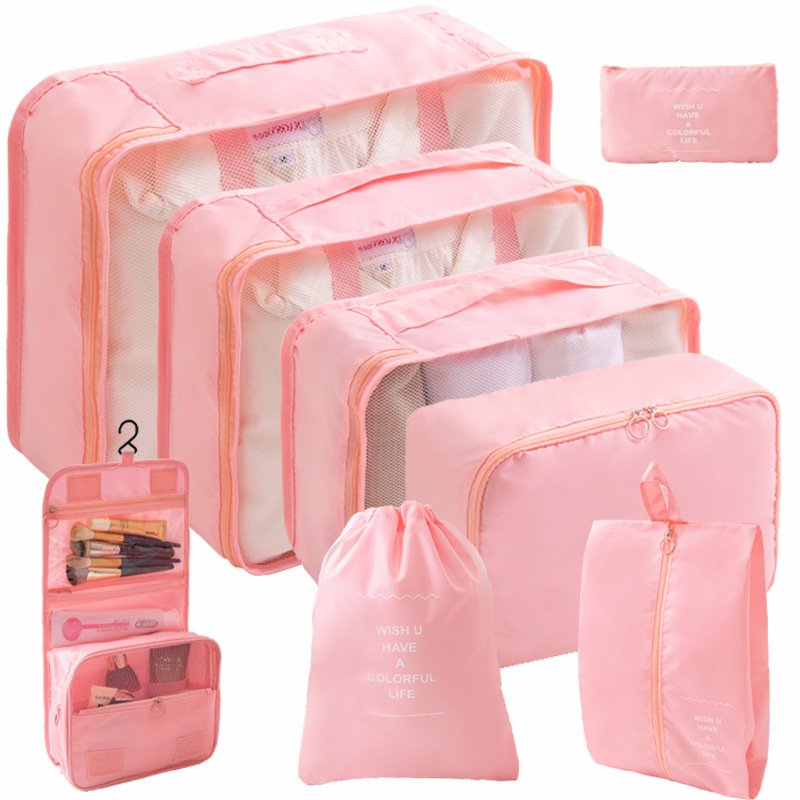 Wholesale 8pcs/set travel set clothes storage bag travel clothing classification storage bag multifunctional storage makeup bag