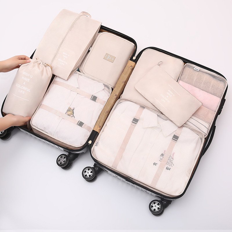 Wholesale 8pcs/set travel set clothes storage bag travel clothing classification storage bag multifunctional storage makeup bag
