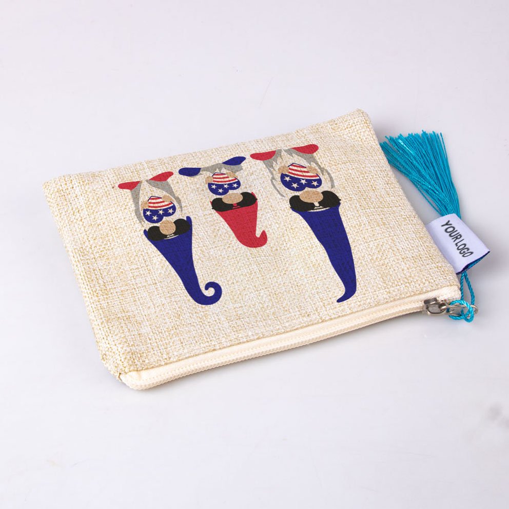 New Arrival organizer makeup toiletry bag travel linen plain cosmetics brush storage pouch bag with zipper For Souvenir Gift