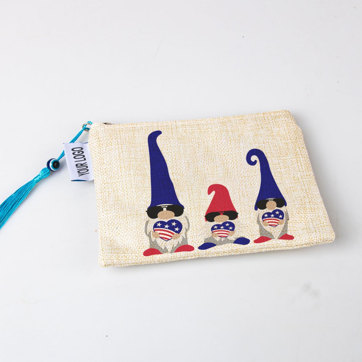 New Arrival organizer makeup toiletry bag travel linen plain cosmetics brush storage pouch bag with zipper For Souvenir Gift