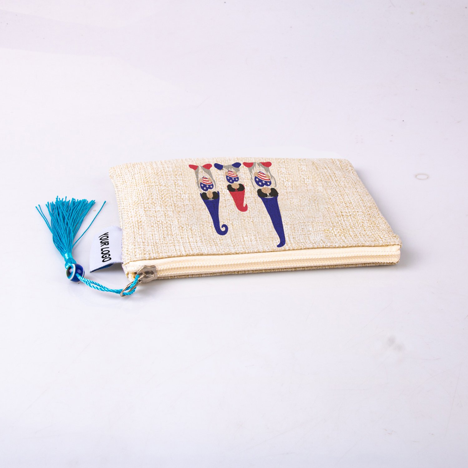 New Arrival organizer makeup toiletry bag travel linen plain cosmetics brush storage pouch bag with zipper For Souvenir Gift