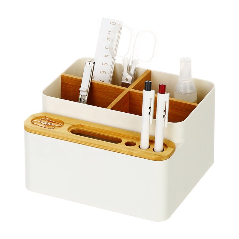 Creative home office desk sundries storage organizer remote control storage boxes plastic storage box with removable divider