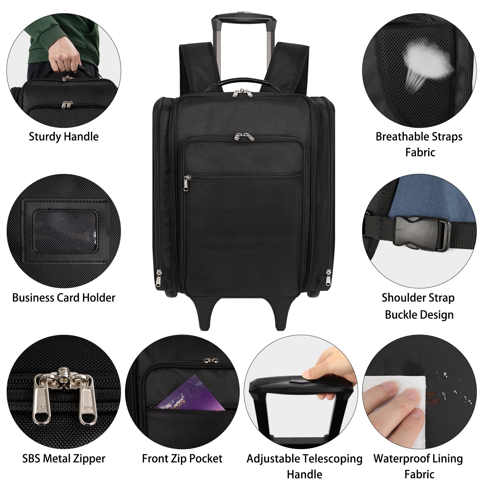 Relavel Makeup Organizer Box with Four Bag Travel Rolling Makeup Storage Case Backpack Makeup Artist Bags Professional
