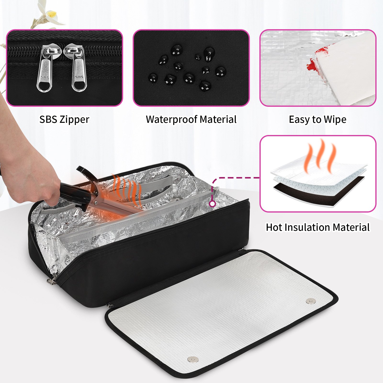 Relavel Hairstylist Traveling Bag for Hairdressers and Makeup Artists Barber Curling Irons Portable Travel for Women