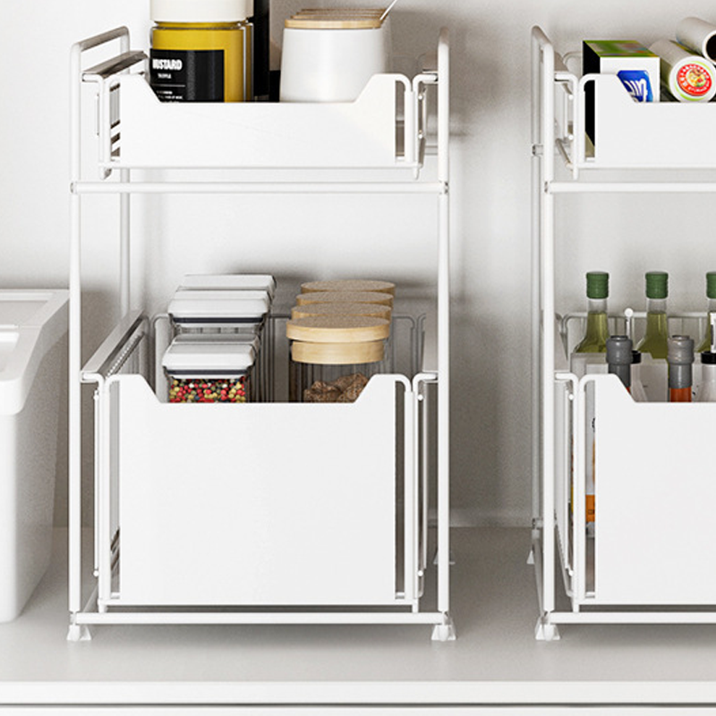 2 Tier Metal Under Sink Wire Pull Out Kitchen Cabinet Organizer Under Kitchen Sink Organizers And Storage