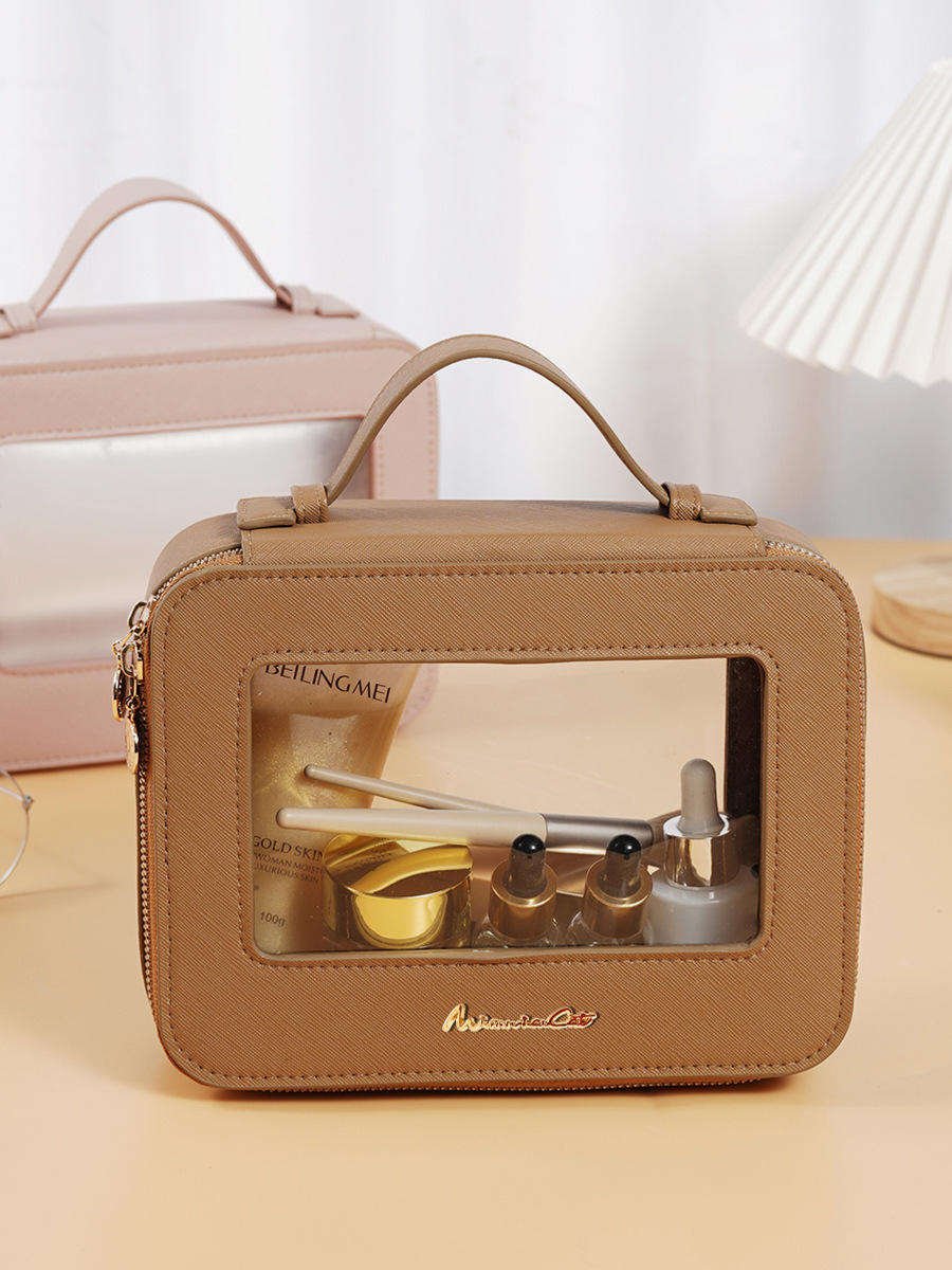 Storage Toiletry Organize Waterproof PVC PU Travel Cosmetic Portable Bag Transparent Zipper Makeup storage Case Wash Kit