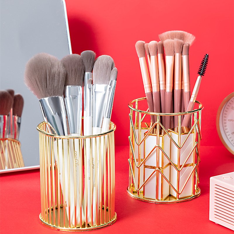 Modern Luxurious Rose Gold Various Specifications Makeup Brush Holder Stationery Desktop Storage Barrel