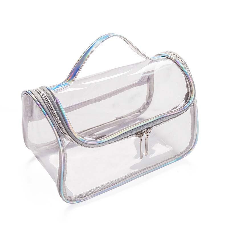Transparent Cosmetic Bag Women Simple Waterproof Large Capacity Fitness Toiletry Bag Bath Makeup Bag Travel Portable Storage
