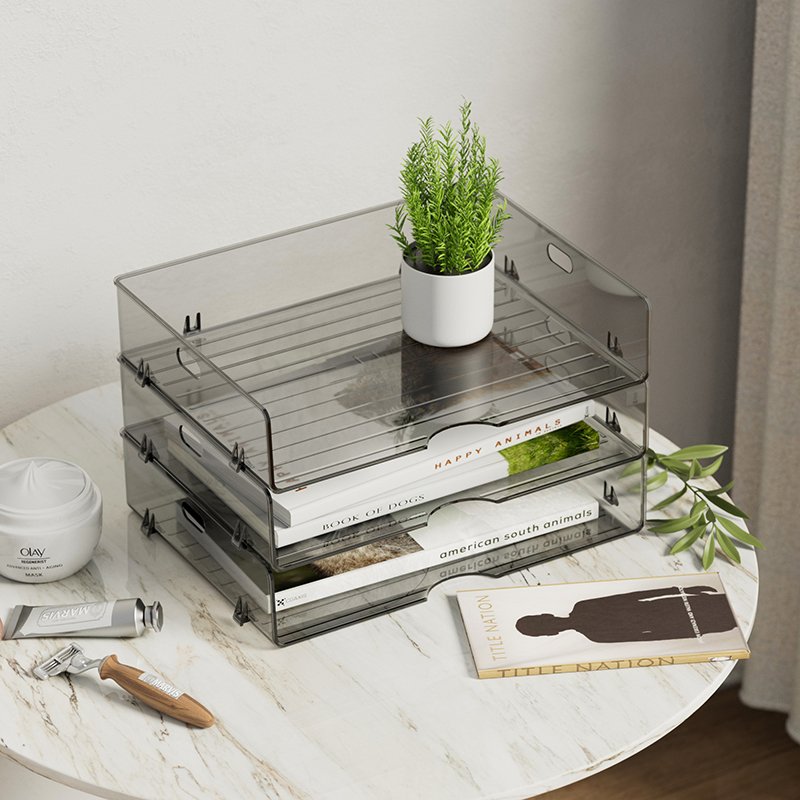 Modern 6-Drawer Plastic Makeup Organizer with Desk Storage 1L Capacity Desktop Bathroom Organizer Boxes for Bag Packaging