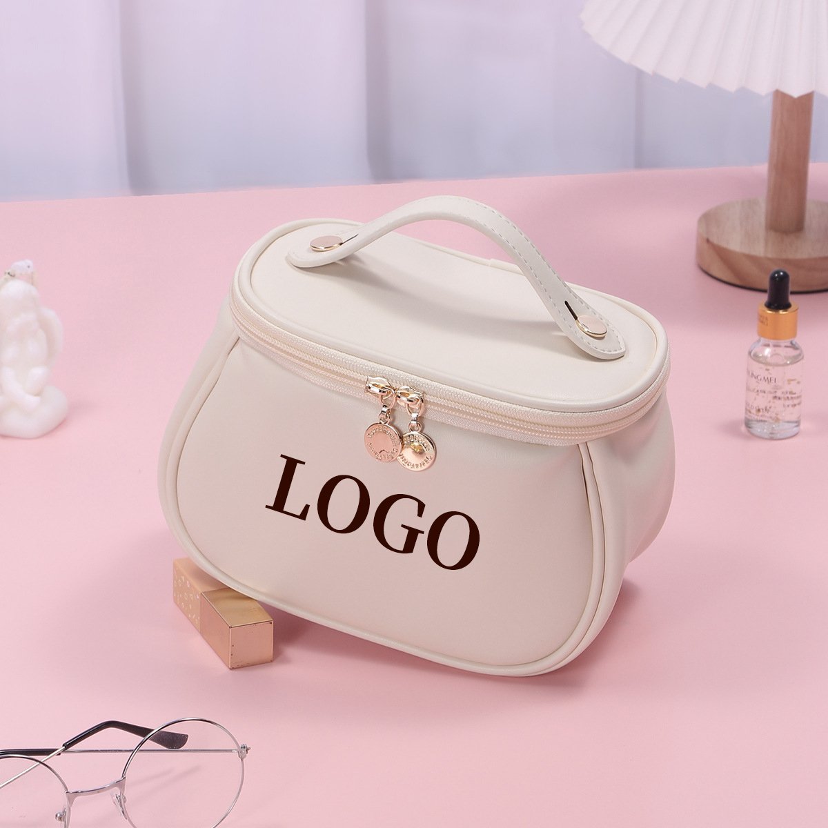 Custom Makeup Brush Bag Waterproof Pu Leather Toiletry Bag Women Travel Beauty Tool Storage Bag Organizer Makeup Pouch