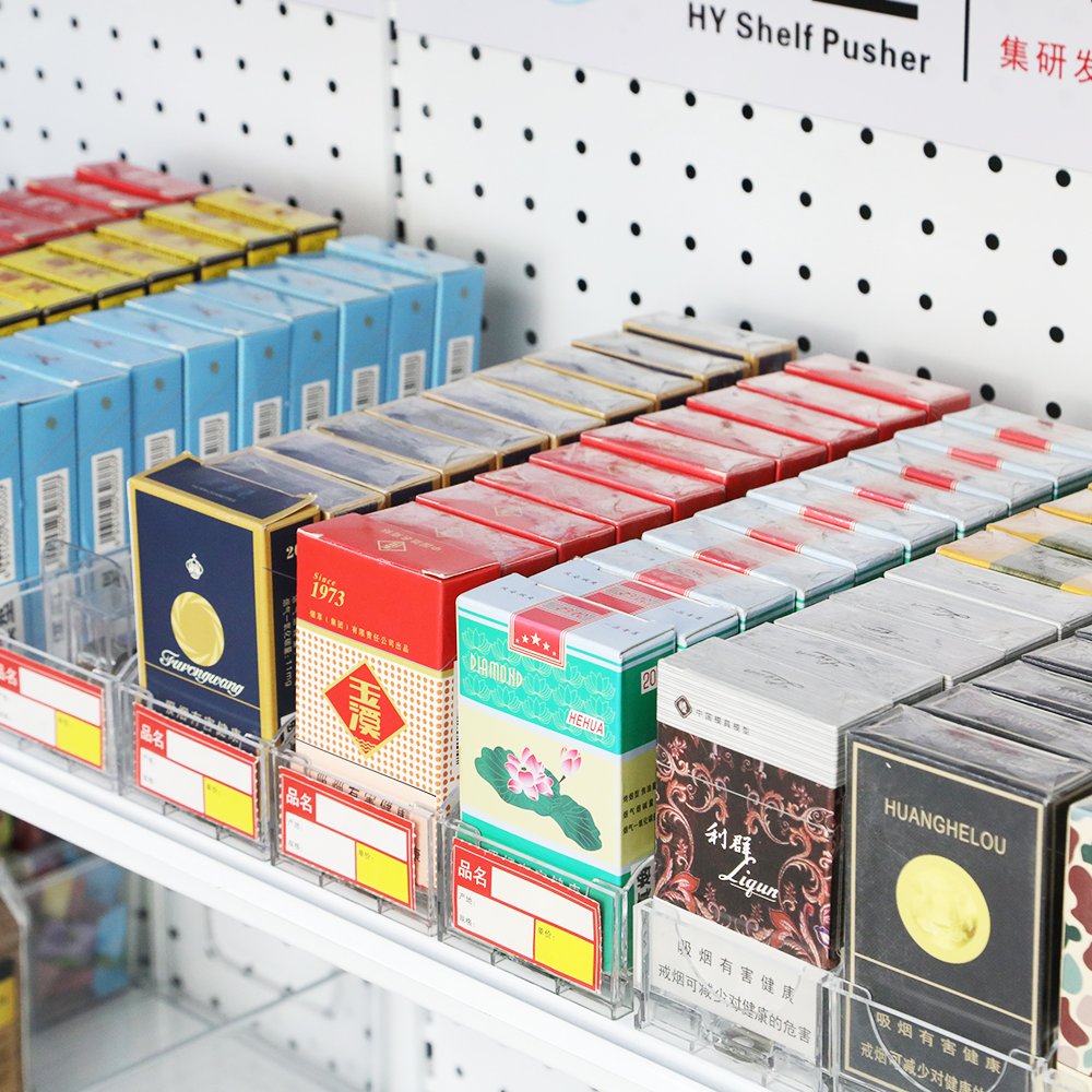 Point Pusher Store Acrylic Auto Push Tobacco Case Supermarket Retail Smoke Display Dispenser Cigarette Shelf Pusher