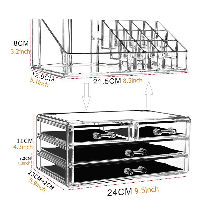 Hot Sale Makeup Organizer Clear Cosmetic Storage Organizer Bathroom Organizers and Storage