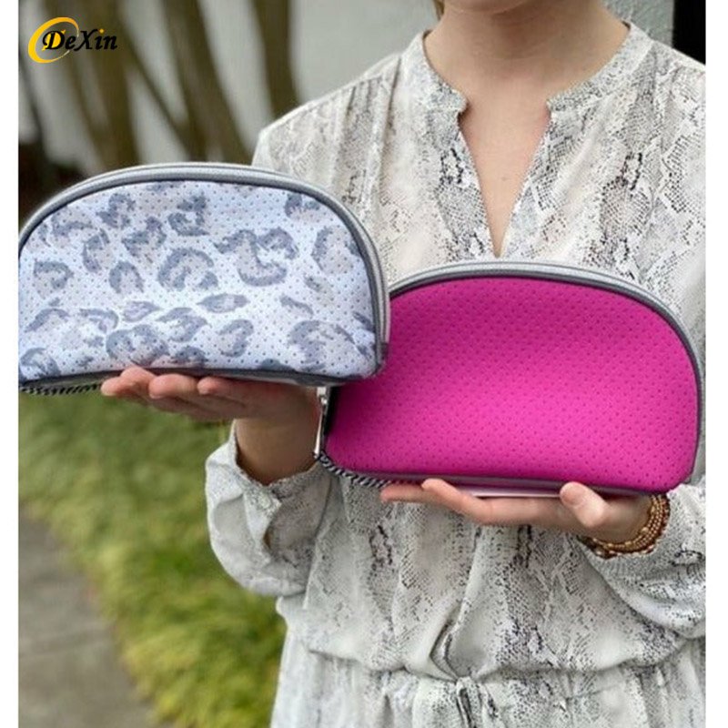 2022 Makeup bag Wholesale Simplicity Fashion Neoprene Makeup Pouch Cosmetic Bag Women Beauty Neoprene Hand Bag
