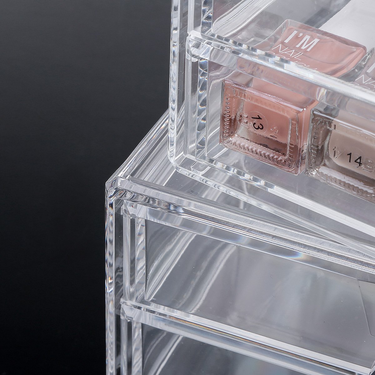 Wholesale High Quality Acrylic Makeup Home Organizers Storage Box Skincare Organizers With 2 Drawer For Bathroom
