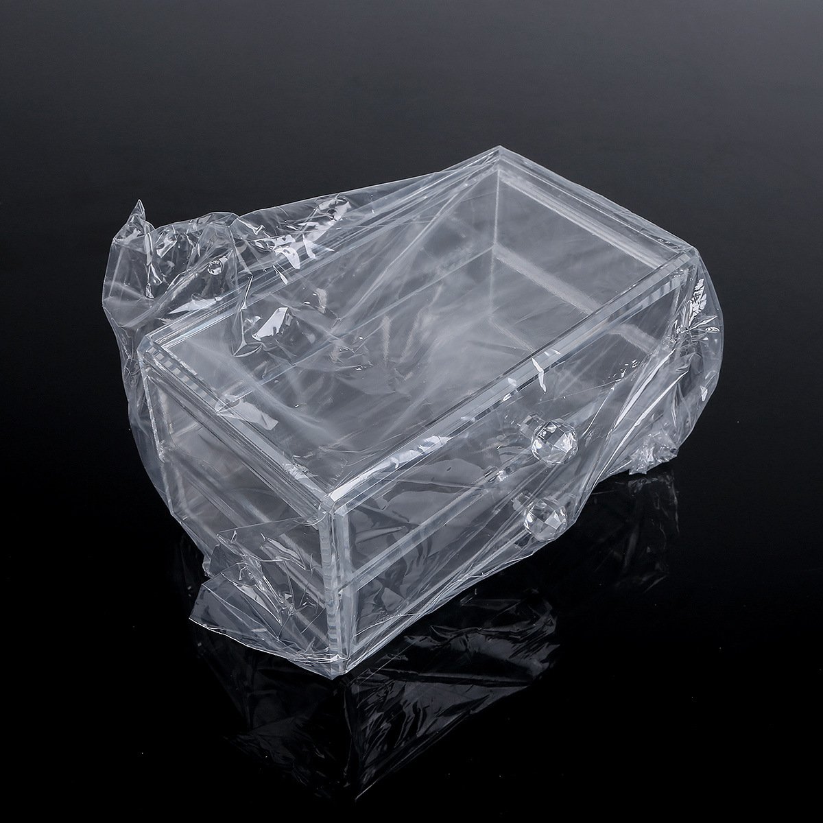 Wholesale High Quality Acrylic Makeup Home Organizers Storage Box Skincare Organizers With 2 Drawer For Bathroom