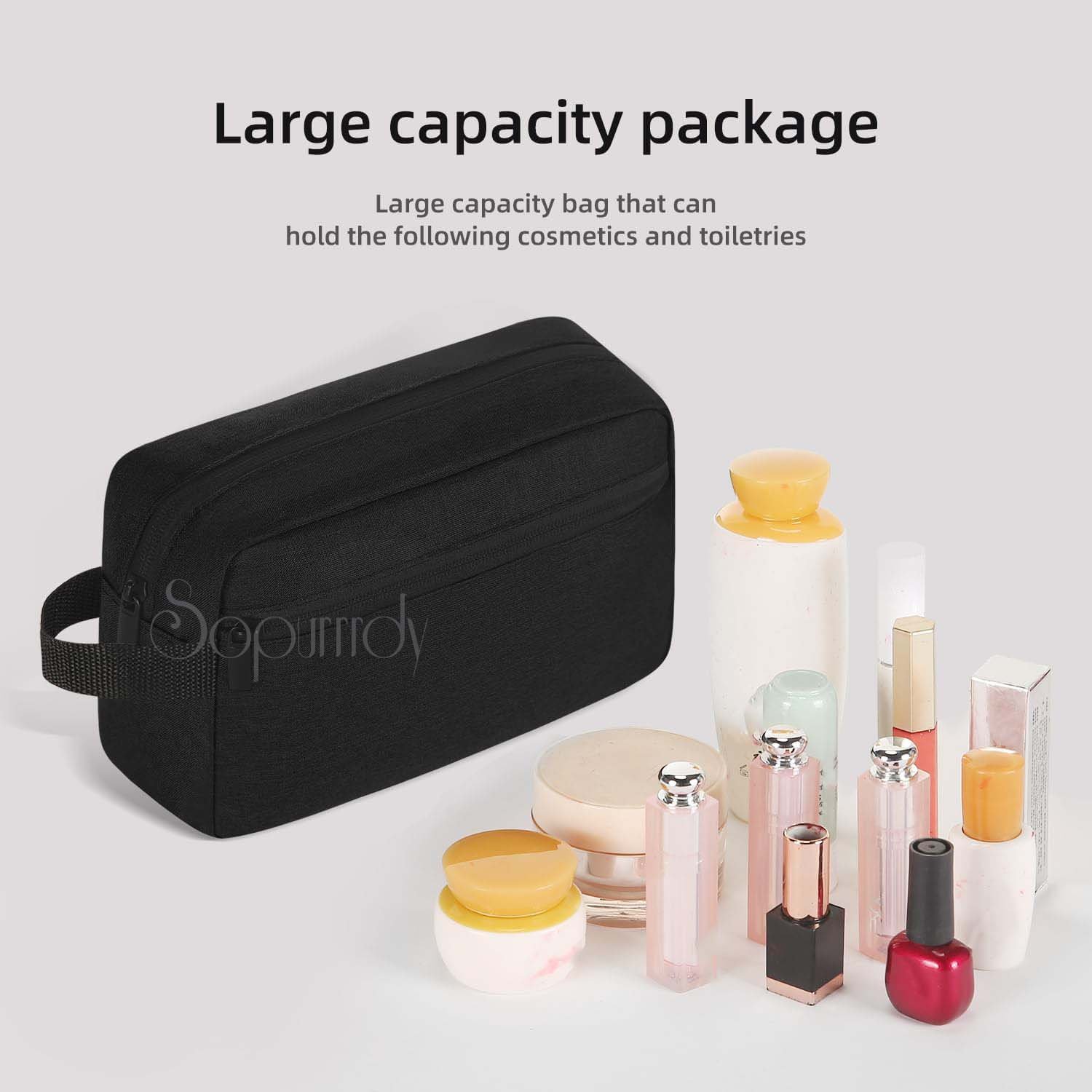 Custom Logo Travel Toiletry Bag Hanging Cosmetic Bag Travel Toiletries Accessories Waterproof Bag For Women Men Travel Work Use