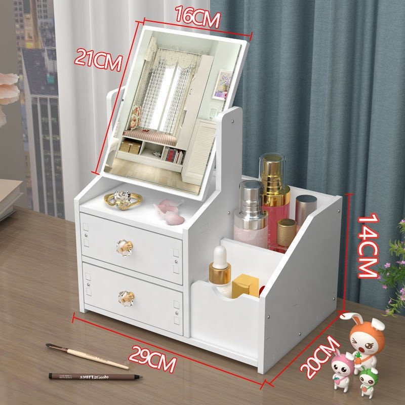 Hot Sale Cosmetic Organizer Nice Round Mirror Makeup Organizer Cosmetic Storage Box CGR883