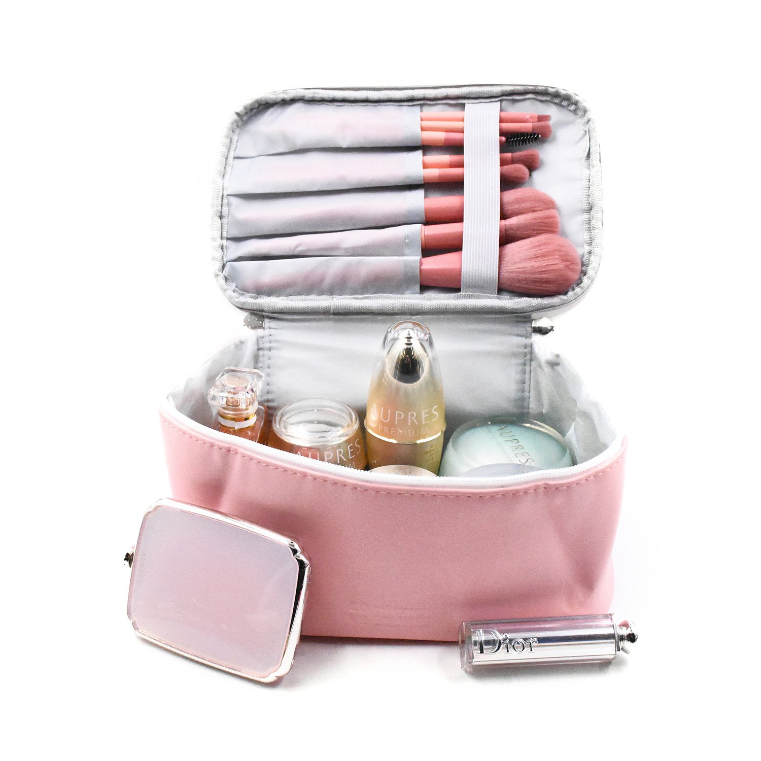 Luxury Private Label Pink Travel Large Capacity Professional Makeup Cosmetic Toiletry Bag