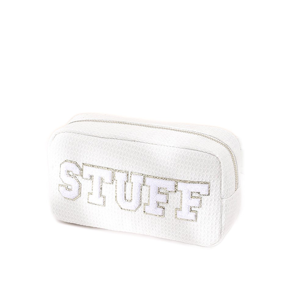 Winter Friendly Quilted Towel Plush Cloth Pouch Checkered Pattern Makeup Bag Waffle Cloth Cosmetic Bag