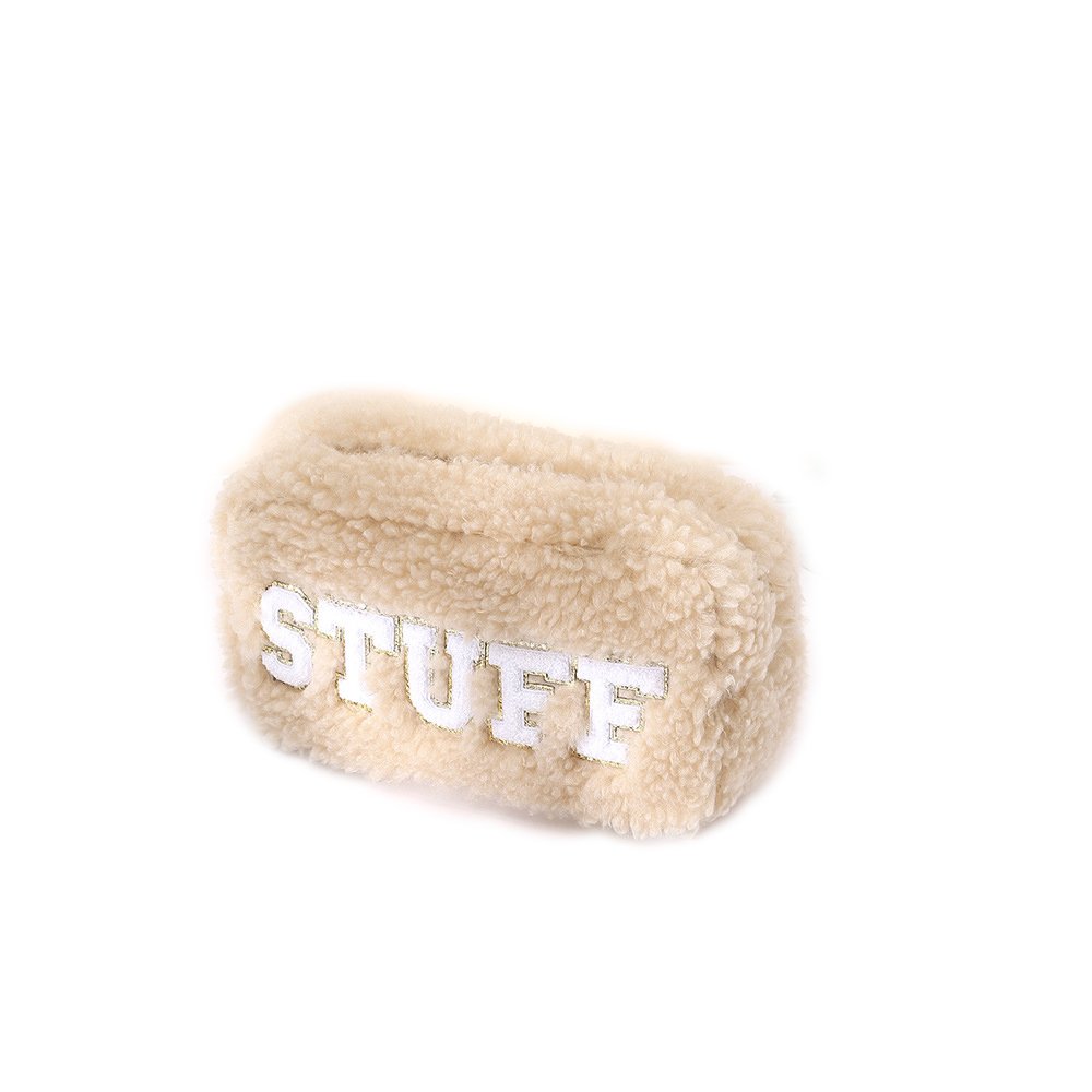 Winter Friendly Quilted Towel Plush Cloth Pouch Checkered Pattern Makeup Bag Waffle Cloth Cosmetic Bag