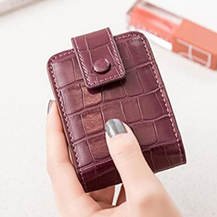 Custom Red Portable Mini Crocodile Leather Jewelry Lipsticks Women MakeUp Box Bag Packaging Organizers