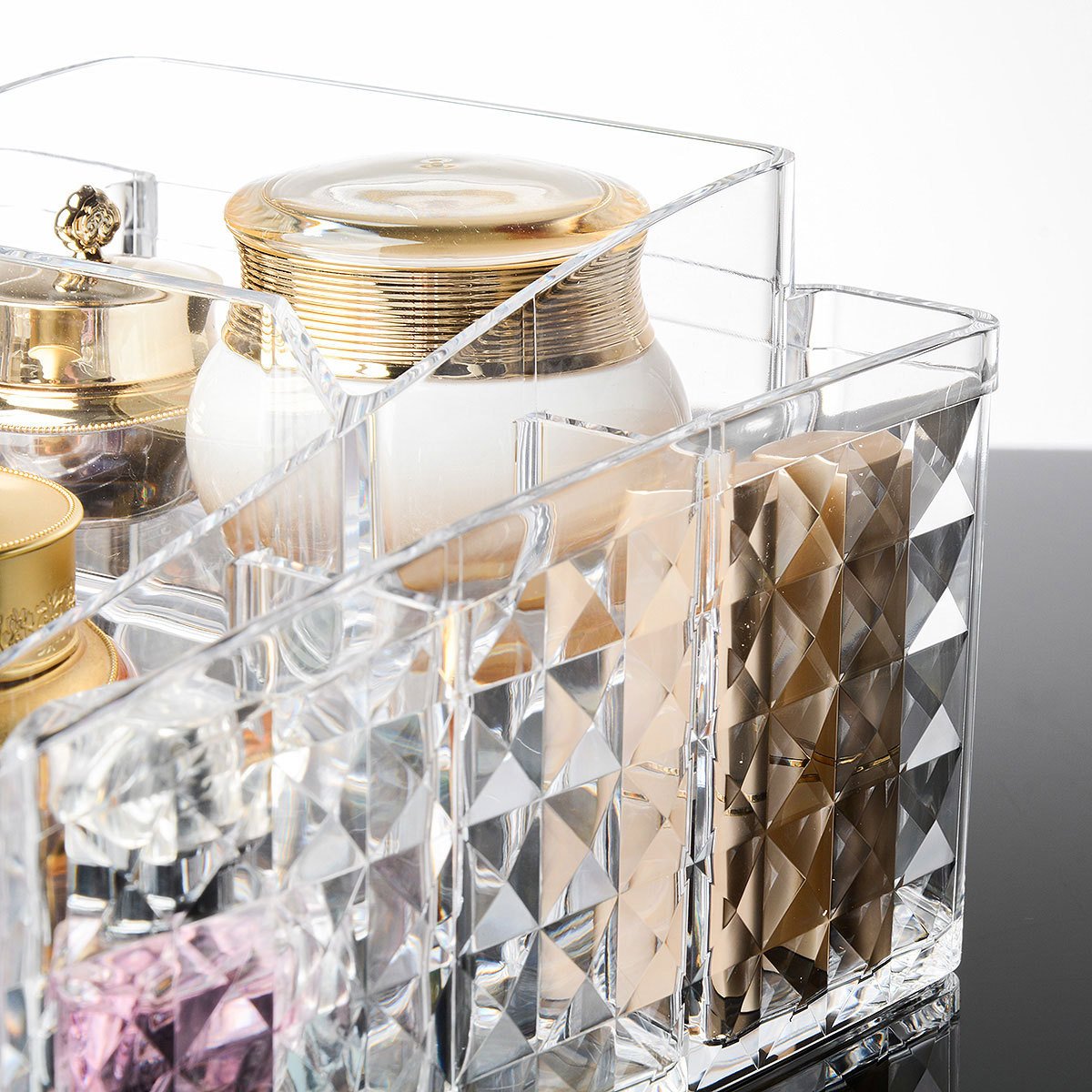 Acrylic Clear Stackable MakeUp Brush Holder Organizers Counter Cosmetic Lipstick Display Cases Skin Care Vanity With wholesale