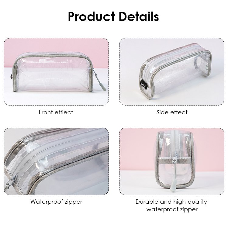PVC Travel Makeup Brush Storage Bag Multi-color Custom Clear Makeup Bag Transparent High Quality Waterproof Zipper Pouch Fashion