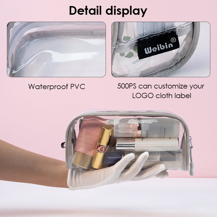PVC Travel Makeup Brush Storage Bag Multi-color Custom Clear Makeup Bag Transparent High Quality Waterproof Zipper Pouch Fashion