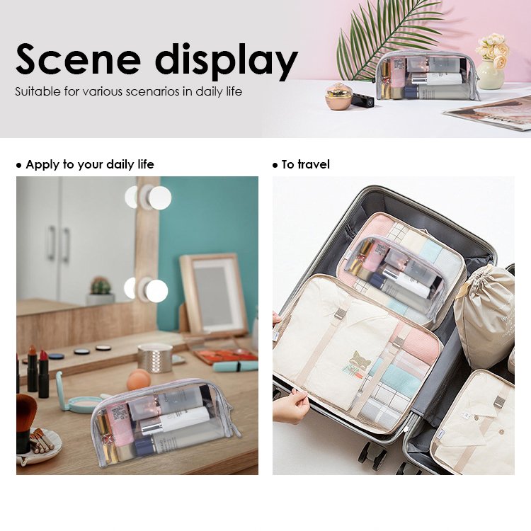 PVC Travel Makeup Brush Storage Bag Multi-color Custom Clear Makeup Bag Transparent High Quality Waterproof Zipper Pouch Fashion