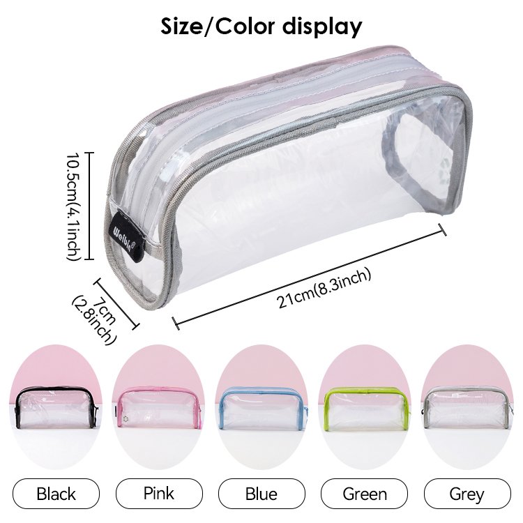 PVC Travel Makeup Brush Storage Bag Multi-color Custom Clear Makeup Bag Transparent High Quality Waterproof Zipper Pouch Fashion