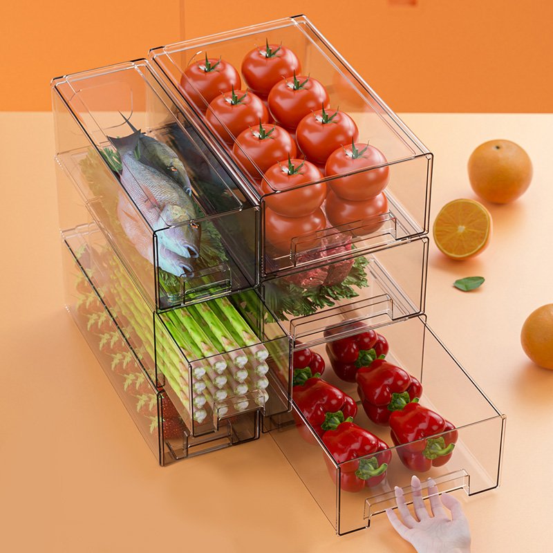 Food Storage Containers Fridge Drawers Clear Refrigerator Organizer Bins for Pantry Kitchen Freezer Cabinet Makeup Bathroom