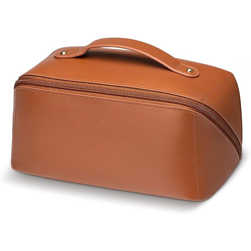 Large Capacity Storage Organ Pillow Makeup BagTravel Cosmetic Bag Pu Leather Makeup Bag with Handle