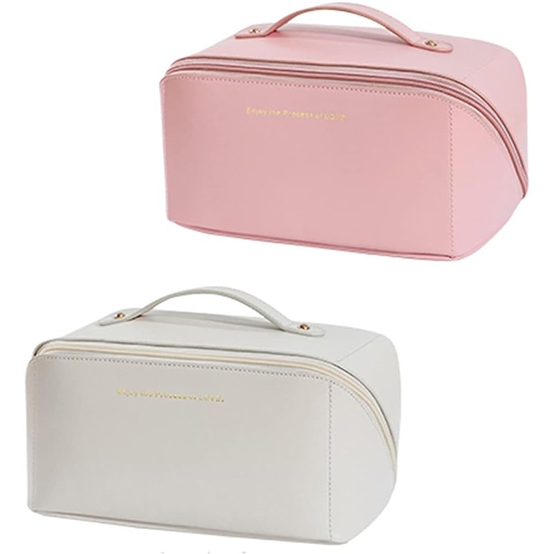 Large Capacity Storage Organ Pillow Makeup BagTravel Cosmetic Bag Pu Leather Makeup Bag with Handle