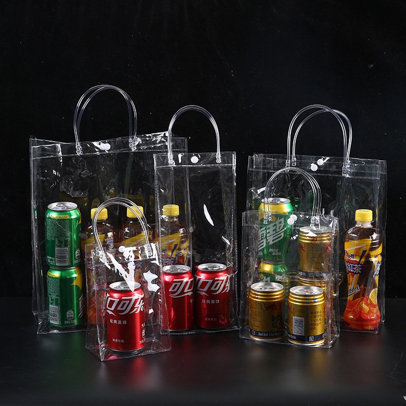 Customized Logo Cosmetic Bag ClearTransparent Pvc Shopping Pvc Transparent Tote Gifts Bag For Gift And Promotional