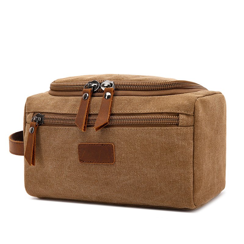 Canvas toiletry bag for men wash shaving dopp kit women travel makeup cosmetic pouch bags case organizer