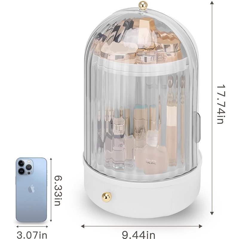 Factory Direct 360 Degree Rotating Plastic Cosmetic Storage Organizer Makeup Storage Box Case