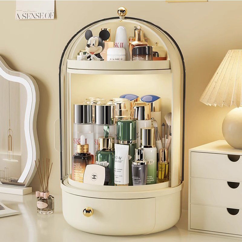 Factory Direct 360 Degree Rotating Plastic Cosmetic Storage Organizer Makeup Storage Box Case