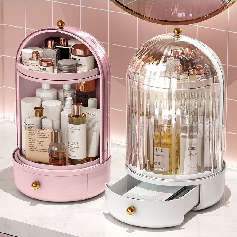 Factory Direct 360 Degree Rotating Plastic Cosmetic Storage Organizer Makeup Storage Box Case