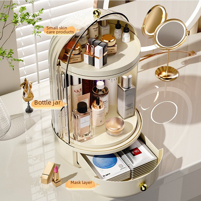 Factory Direct 360 Degree Rotating Plastic Cosmetic Storage Organizer Makeup Storage Box Case