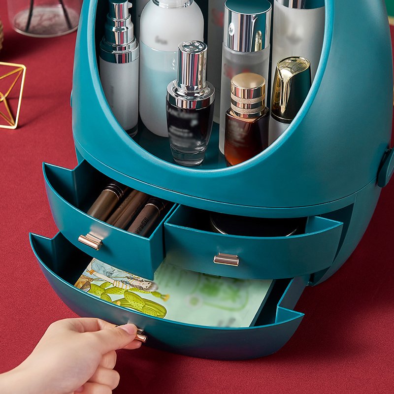 plastic desktop USB LED Makeup Cosmetic Storage Case Jewelry Make up Beauty drawer vanity Organizer Box with Mirror Light