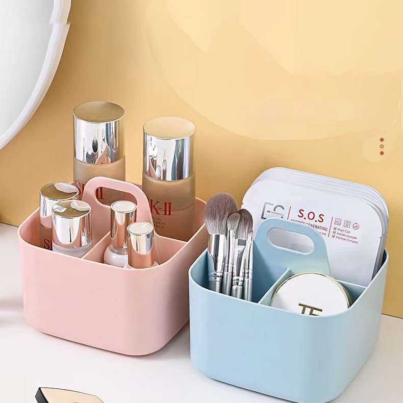 Stackable Household Plastic Pantry Cabinet Desk Organizer Storage Box Makeup Vanity Bin