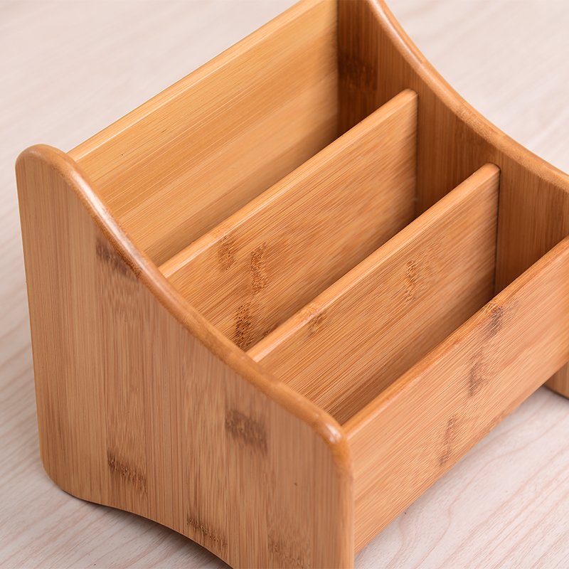 Desktop Organizer Bamboo Desk Makeup Organizer Storage Box Desktop Boxes