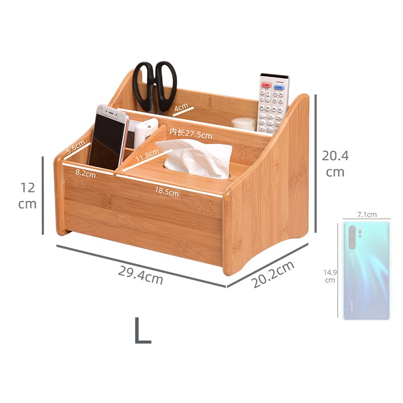 Desktop Organizer Bamboo Desk Makeup Organizer Storage Box Desktop Boxes