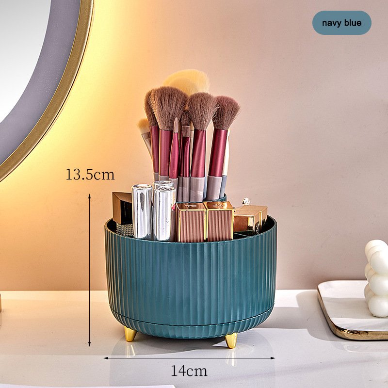 360° Rotating Makeup Brush Holder Organizer Make Up Brushes Cup For Vanity 5 Slot Spinning Makeup Organizers For Cosmetics, Pen