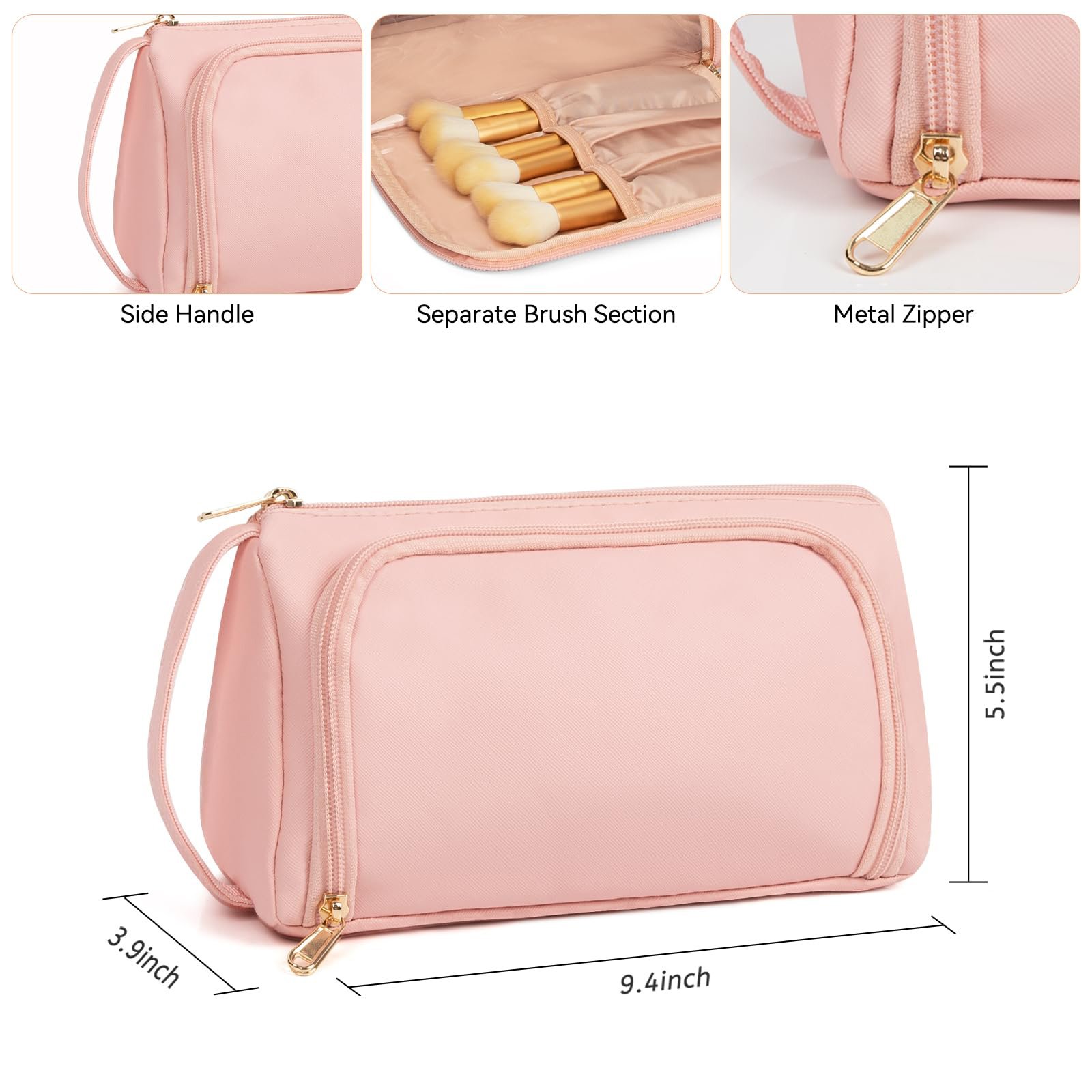 Custom Travel Make Up Storage Organize Multifunction Compartment Cosmetic Bag Portable Waterproof Brushes Makeup Bag For Women