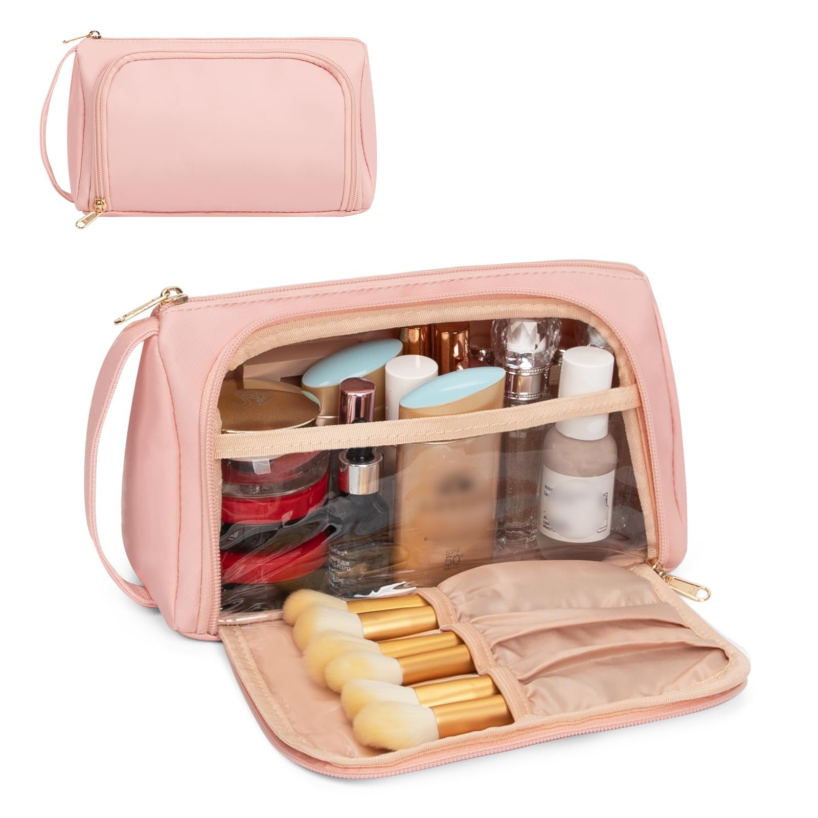 Custom Travel Make Up Storage Organize Multifunction Compartment Cosmetic Bag Portable Waterproof Brushes Makeup Bag For Women