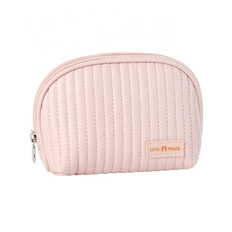 Multifunctional Semi-circular Hand Makeup Bag Large Capacity Travel Cosmetic Bag Pu Leather Makeup Bag